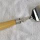 Antique Victorian fish serving cutlery, bone and silver-plated metal