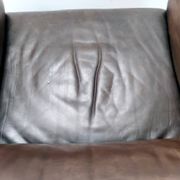 Comfortable Postmodern Brown Leather Armchair, Italy
