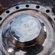 Antique silver-plated metal tealight with vine branch decoration
