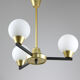 Vintage Italian Metal and Opaline Glass Chandelier