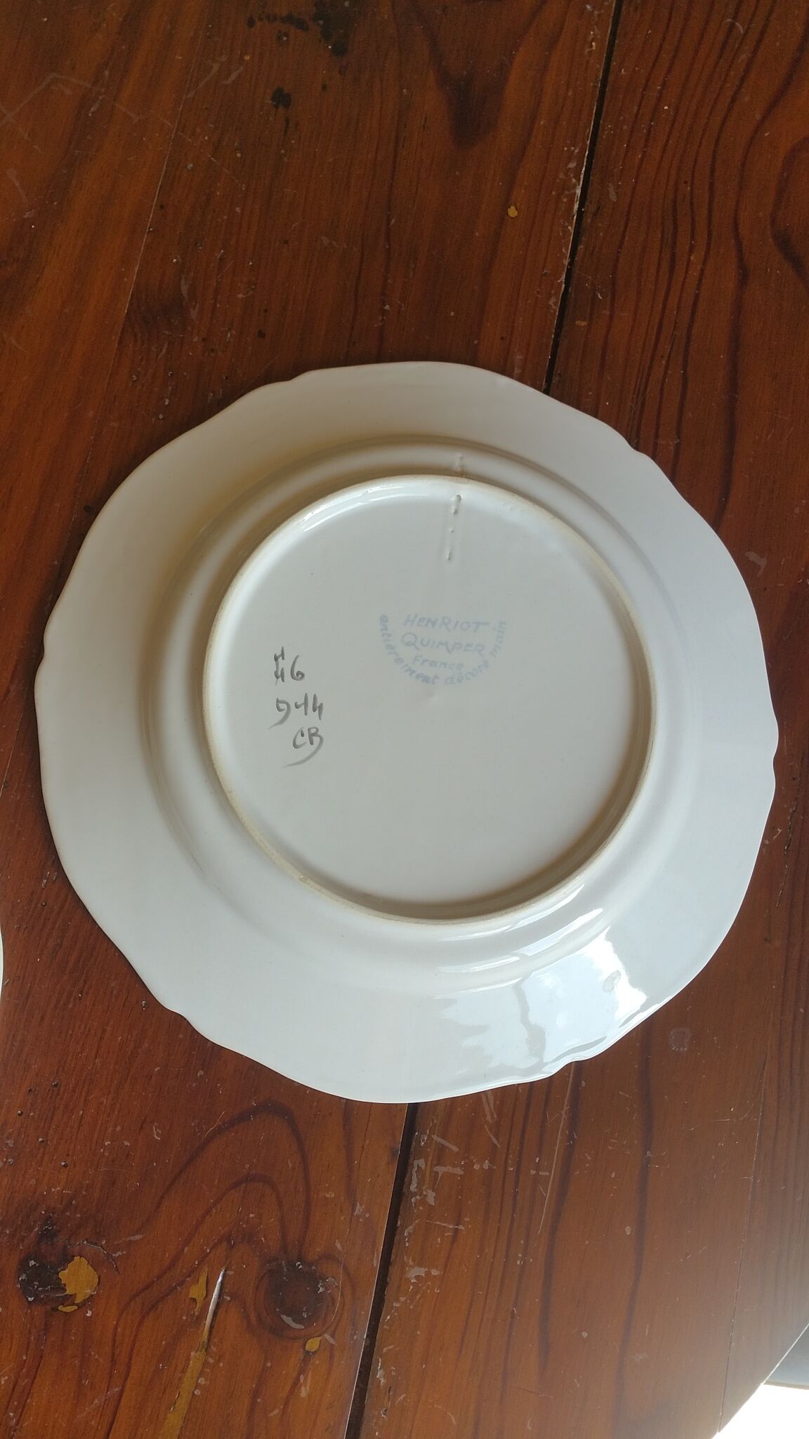 2 Breton Henriot plates from the Quimper earthenware factory