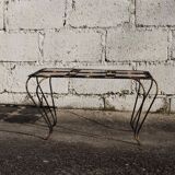 Table basse vintage en fer forgé de Mettlach, années 50