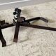 Pair of vintage steel brutalist andirons