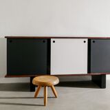 French Mid Century Wooden "Bloc" Sideboard by Charlotte Perriand, 1950s