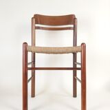 Dining chair in beech wood woven in rope
