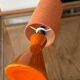 Lampe opaline diabolo orange