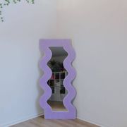 Grand miroir ondulé parme
