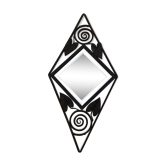 Diamond art nouveau mirror, 23x47cm