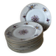 9 assiettes à dessert en porcelaine