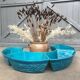 Lot de 4 jardinières en barbotine