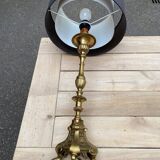 Vintage candle holder lamp in gilded bronze from the 19th century.