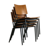 Set of 10 industrial chairs