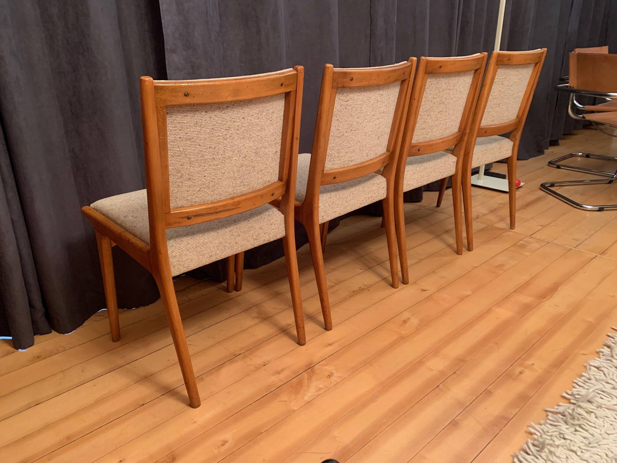 Set of four Cane Back chairs designed by Jens Risom, JO Carlssons, Sweden, 1950s