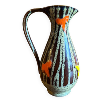 Vase vintage marron Brigitte France des années 1960