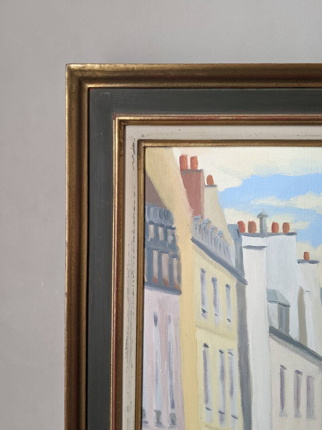Oil on canvas street in Paris