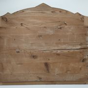 Miroir bois patiné glace biseautée vintage 76 cm x 96 cm
