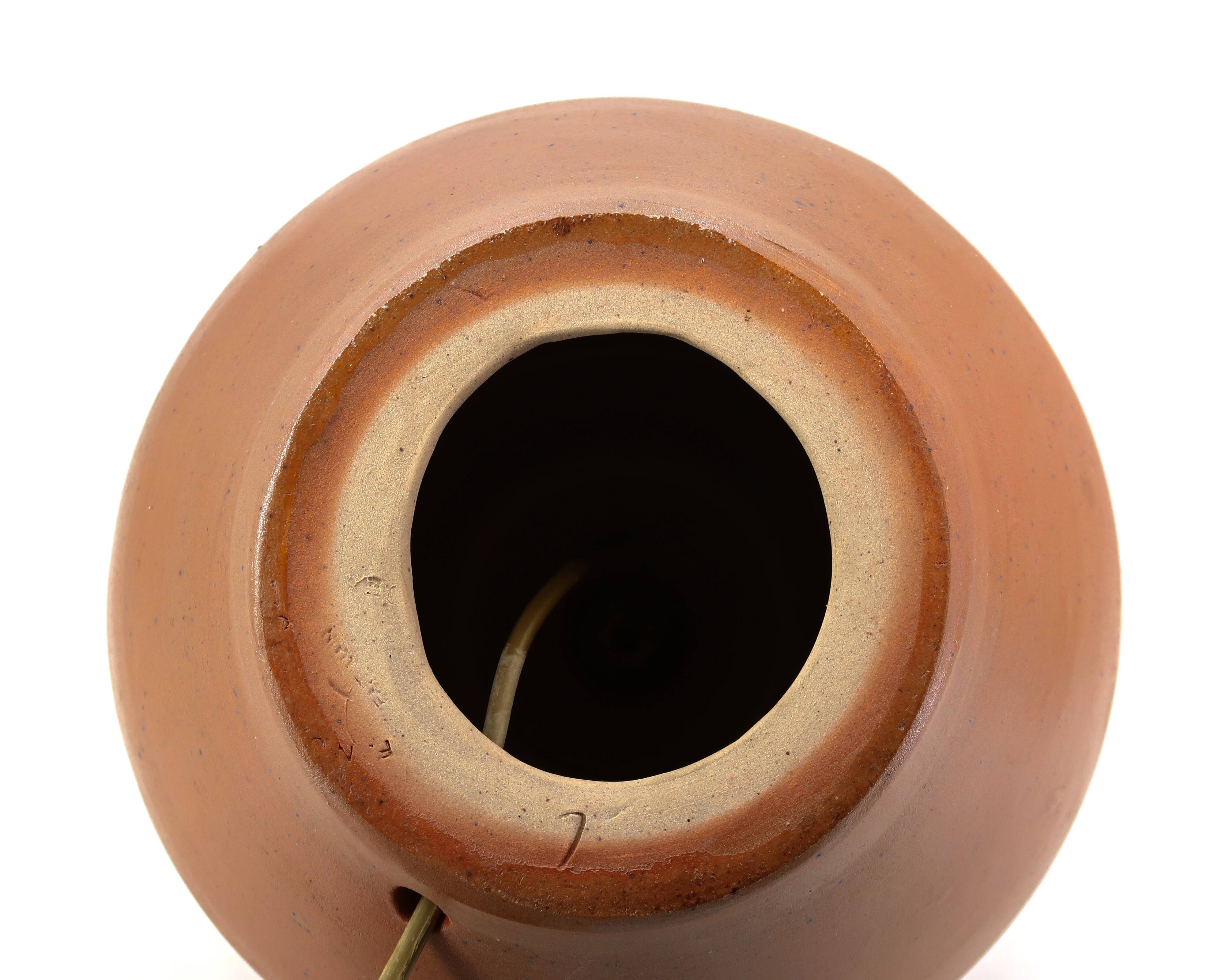 Impressive pyrite stone lamp by Georges Robin, ceramic from the 1960s.