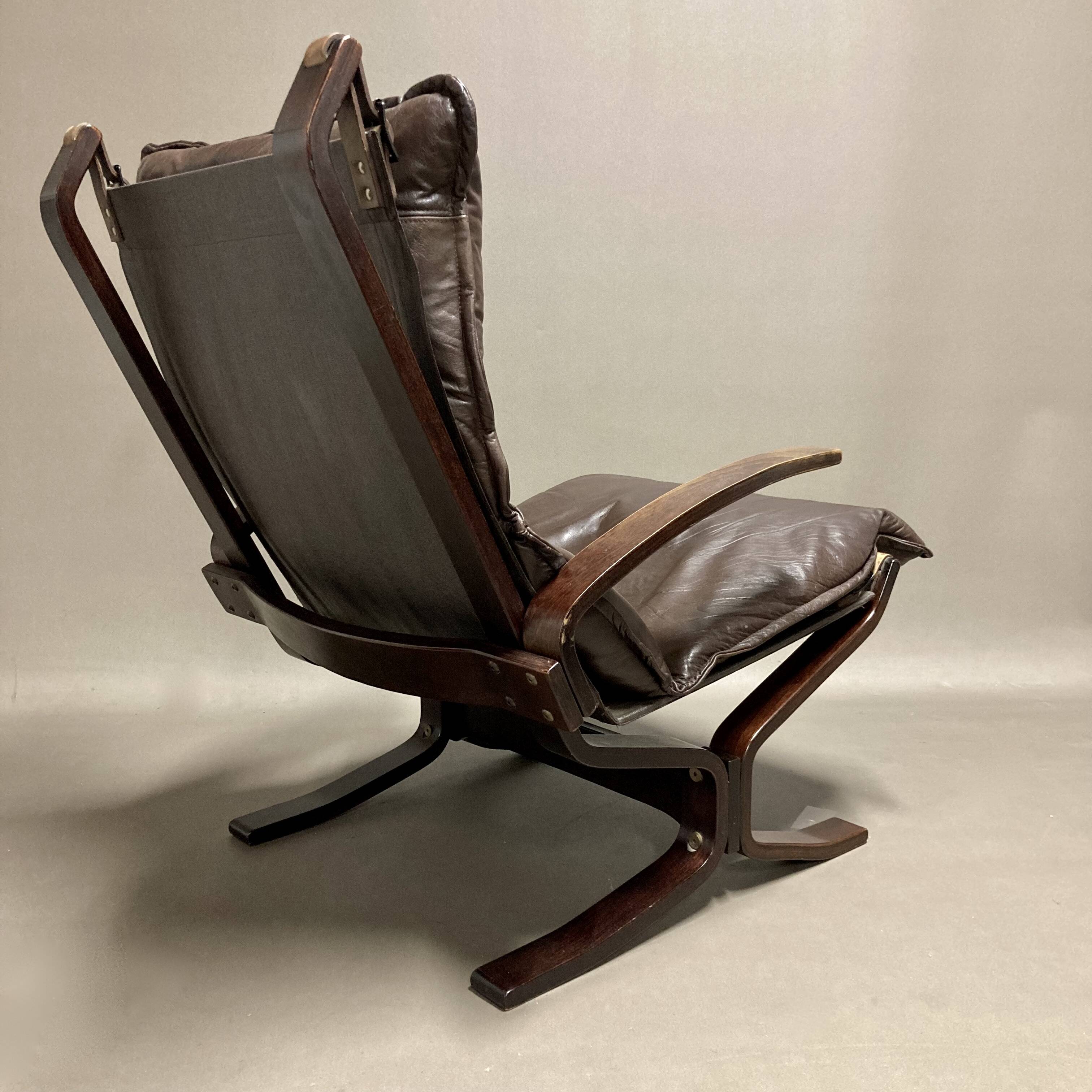 Duo of "Scandinavian design" leather armchairs 1950.