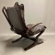 Duo of "Scandinavian design" leather armchairs 1950.