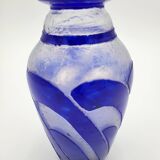 Multi-layer glass paste vase signed degue