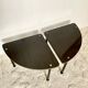 Pair of vintage 1960s side tables – wood veneer & brass, metal legs