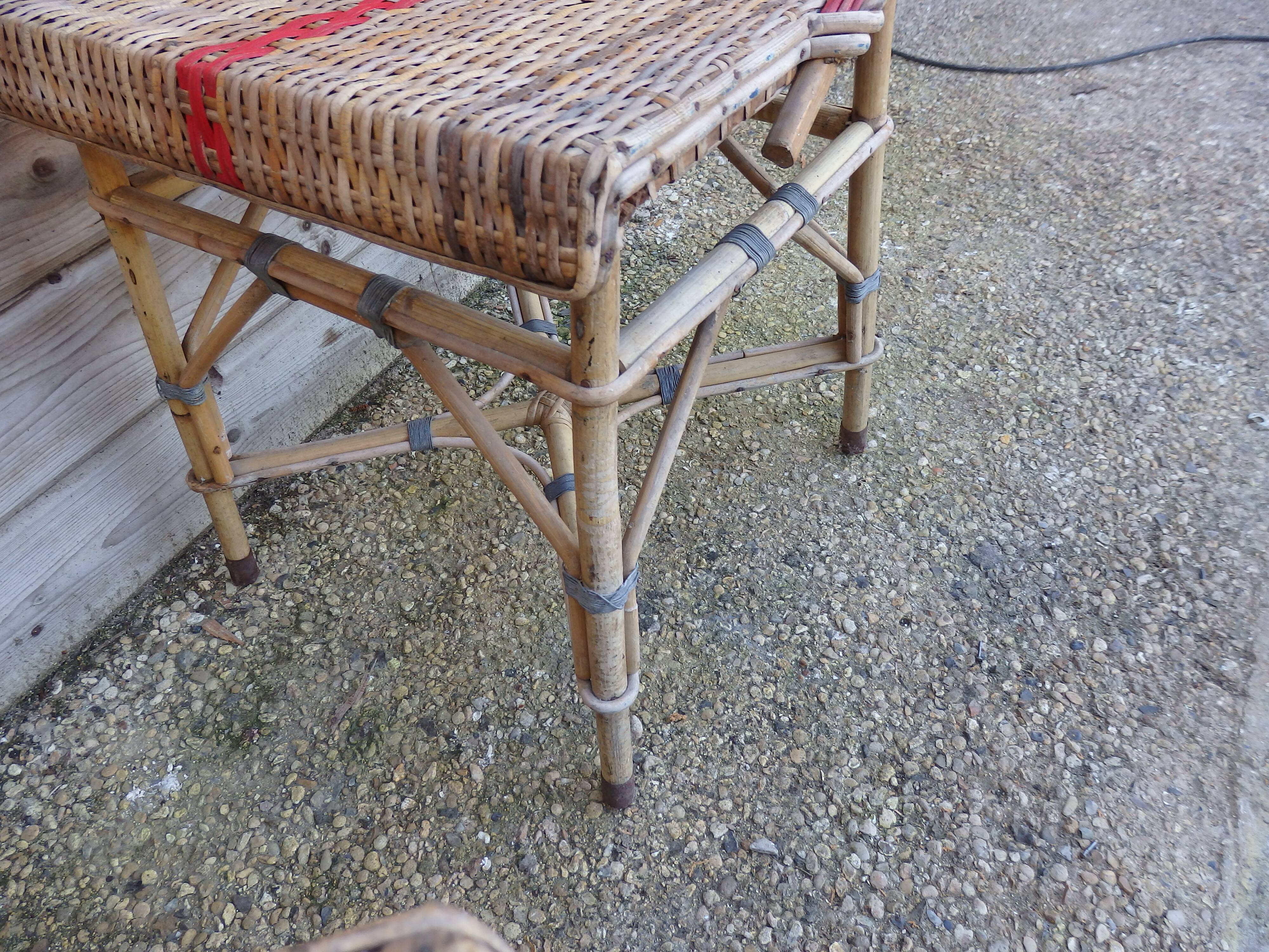 Pair of vintage rattan bistro chairs