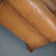 Pair of French Cognac Moustache Back Leather Club Chairs, 1950s