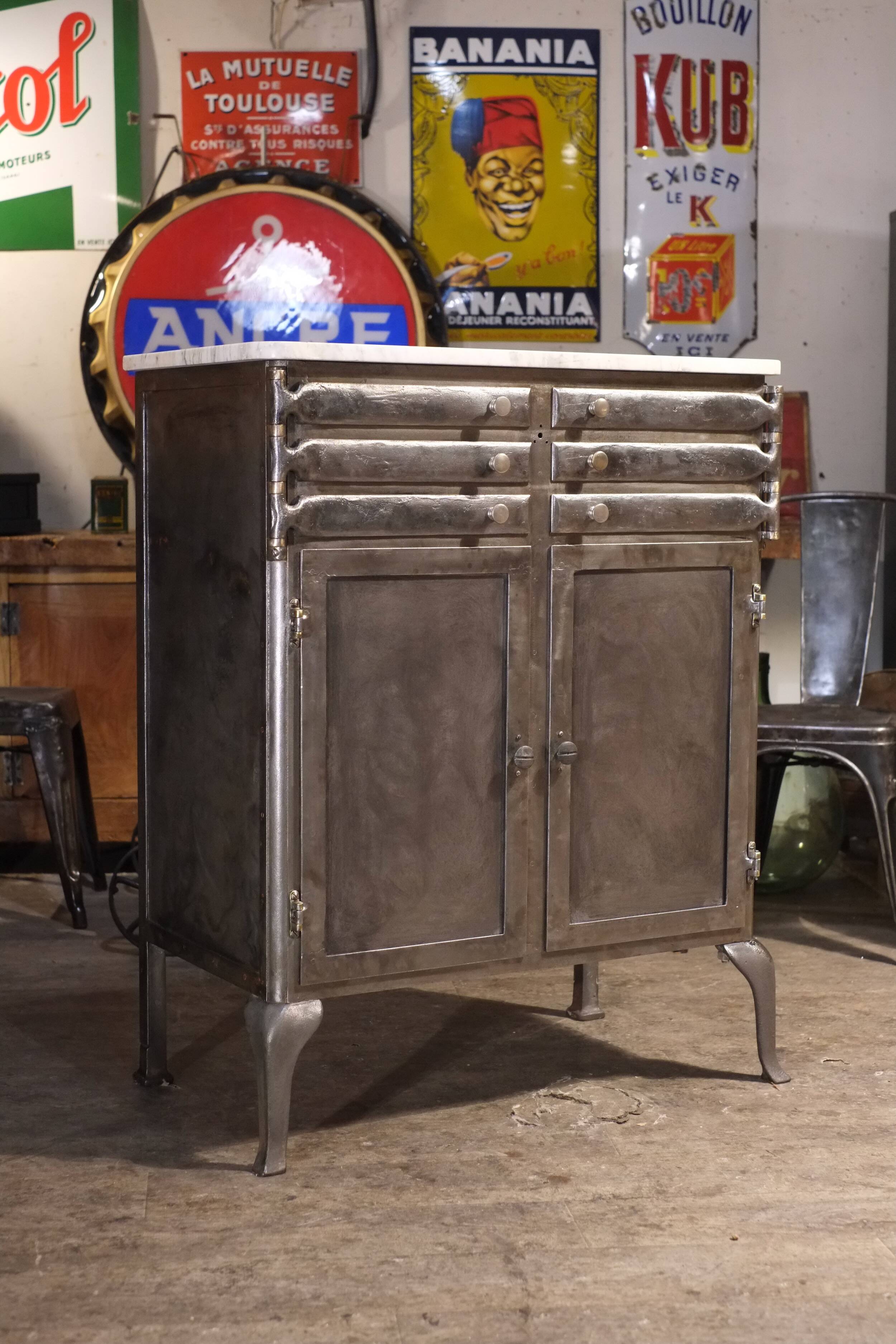 antique dentist's workbench from 1920 in industrial style