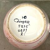 Vase "henriot - quimper", pink floral ceramic - 70s