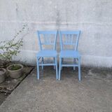 Pair of blue bistro chairs