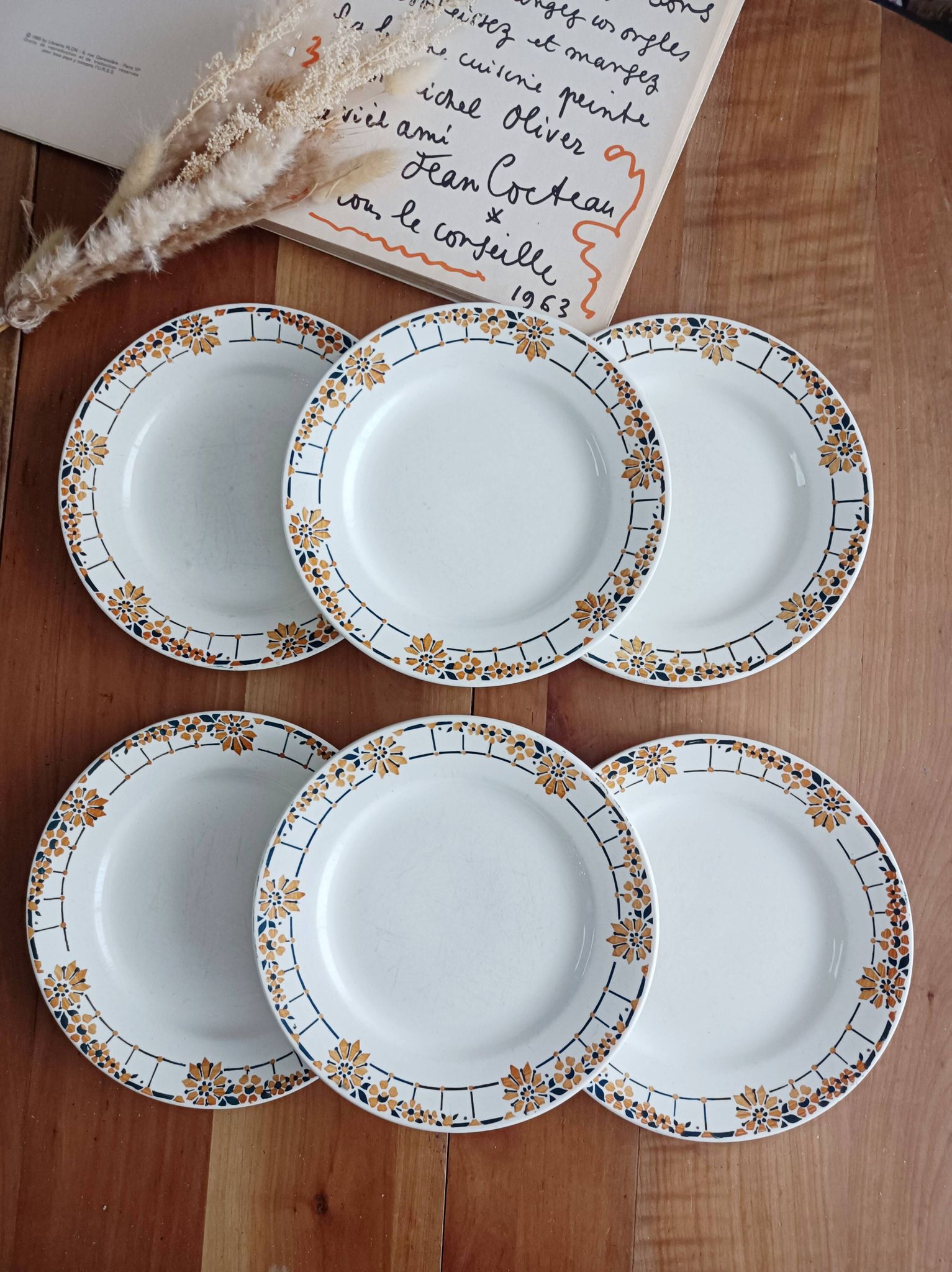 Set of 6 Ceranord dinner plates