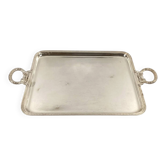 Silver-plated service tray in the style of Louis XVI.