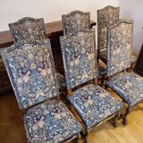 6 Louis XIII chairs with Aubusson tapestry