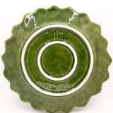 Artisanal plate with strawberries in green and red slurry