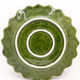 Artisanal plate with strawberries in green and red slurry