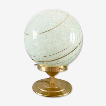 Lampe à poser globe ancien en verre de Clichy