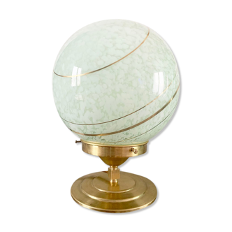 Old globe table lamp in Clichy glass