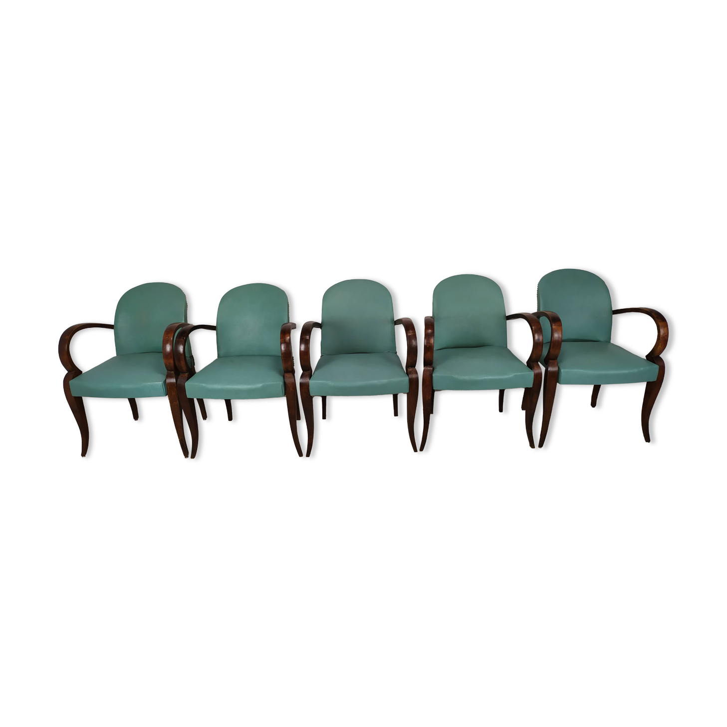 5 art deco bridge armchairs