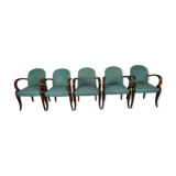 5 fauteuils bridge art déco