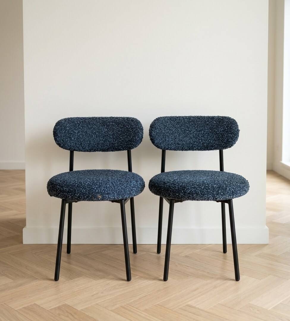2 chaises NV Gallery bouclé bleu