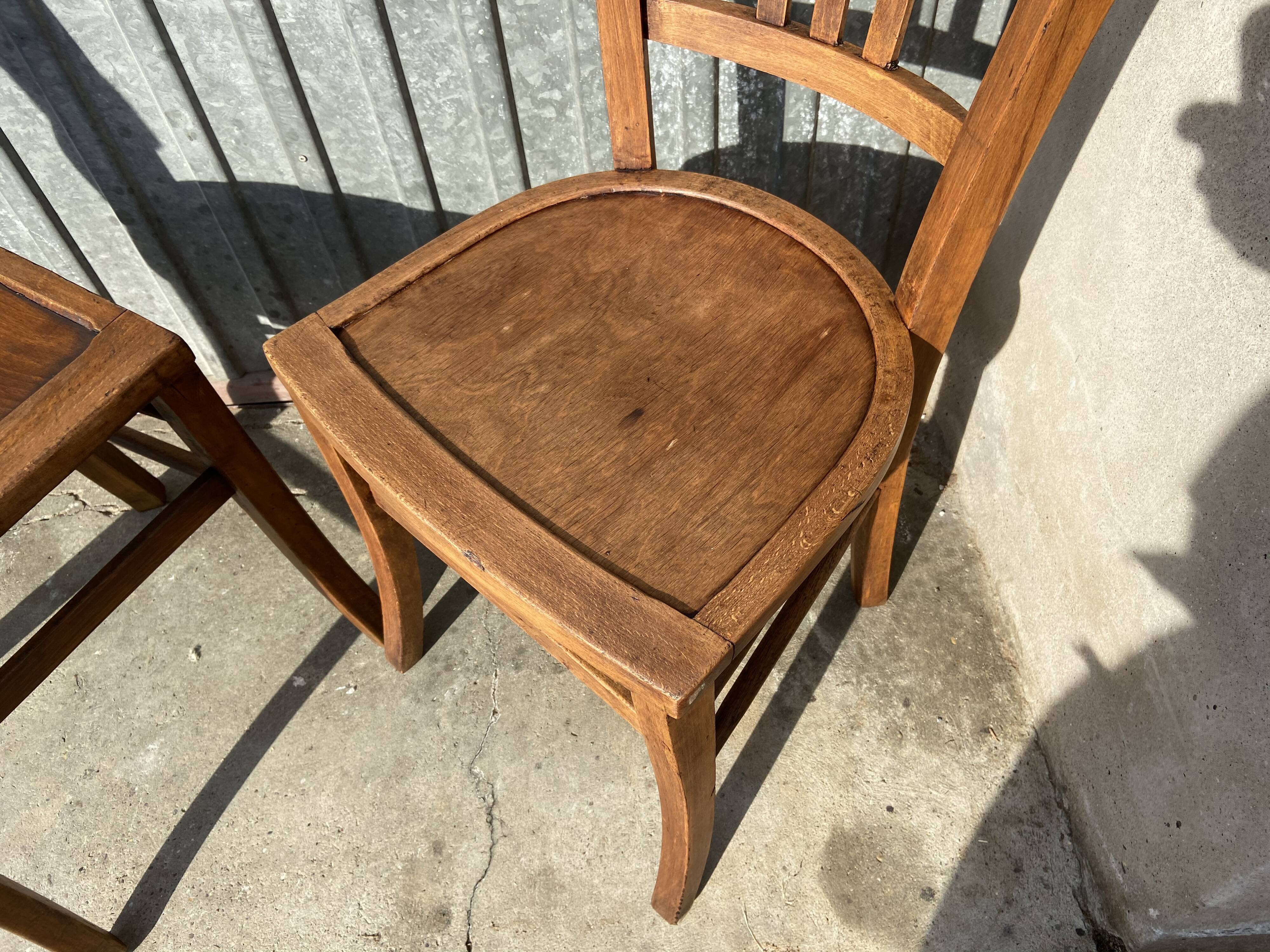 Pair of mismatched bistro chair