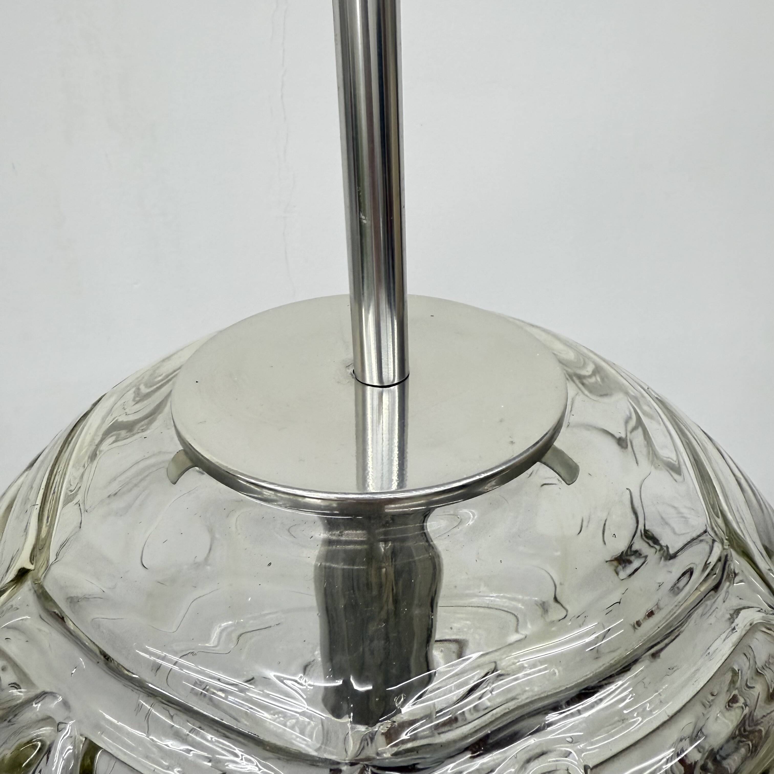 Doria leuchten glass hanging lamp , 1970s