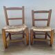 Chaises enfant anciennes en bois et paille