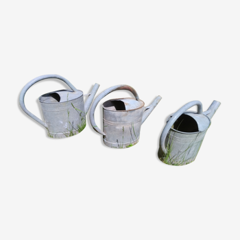 Set of 3 zinc watering cans