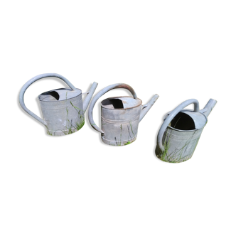Set of 3 zinc watering cans