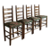 Rustic ladder-back oak chairs with embroidered seats | Netherlands | 1950s