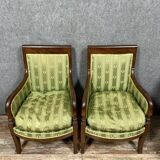 Pair of Empire period mahogany Bergères circa 1810