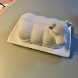 Vintage cow ceramic butter dish