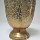 Vase pique fleurs laiton massif vintage