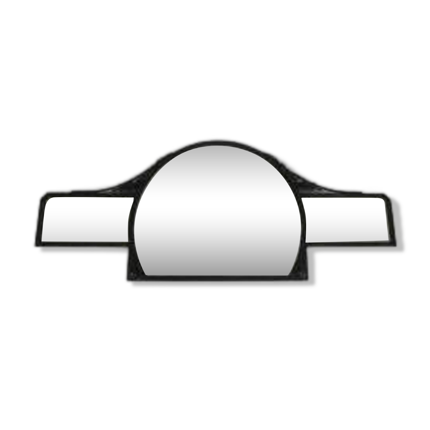 Art Deco mirror with faceted cut glass in a steel frame, 1930s